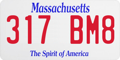 MA license plate 317BM8