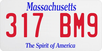 MA license plate 317BM9