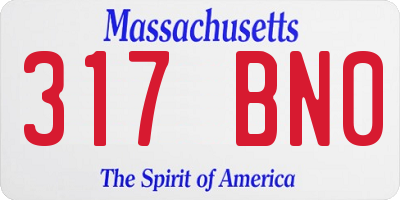 MA license plate 317BN0
