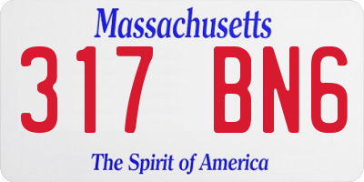 MA license plate 317BN6