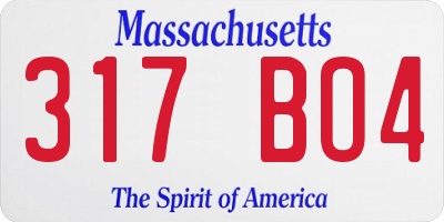 MA license plate 317BO4