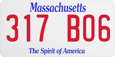MA license plate 317BO6