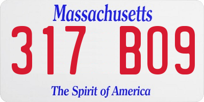 MA license plate 317BO9