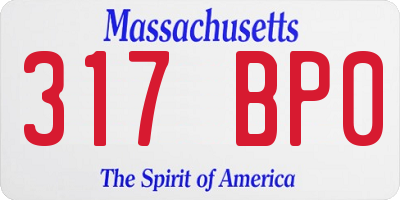 MA license plate 317BP0