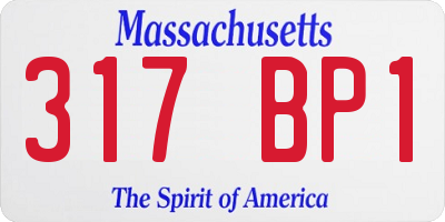 MA license plate 317BP1