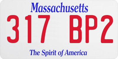 MA license plate 317BP2