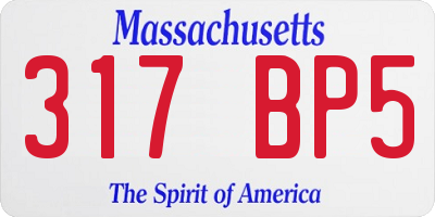 MA license plate 317BP5