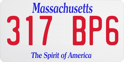 MA license plate 317BP6