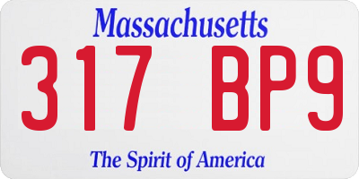 MA license plate 317BP9