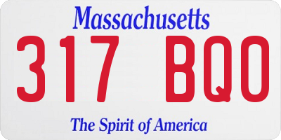 MA license plate 317BQ0
