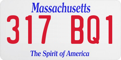 MA license plate 317BQ1