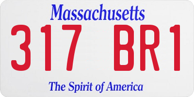 MA license plate 317BR1