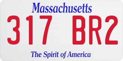 MA license plate 317BR2