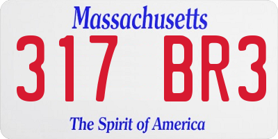 MA license plate 317BR3