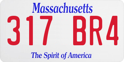 MA license plate 317BR4