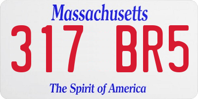 MA license plate 317BR5