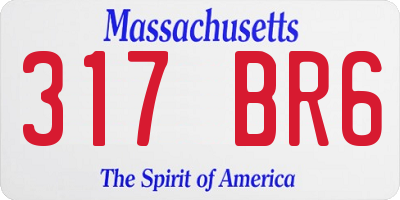 MA license plate 317BR6
