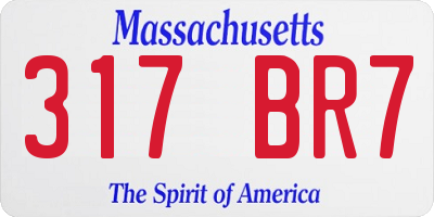 MA license plate 317BR7