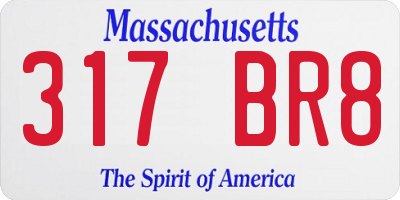MA license plate 317BR8
