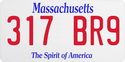 MA license plate 317BR9