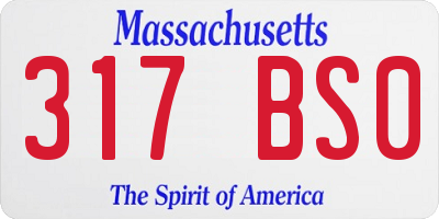 MA license plate 317BS0