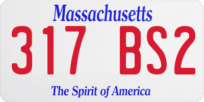 MA license plate 317BS2