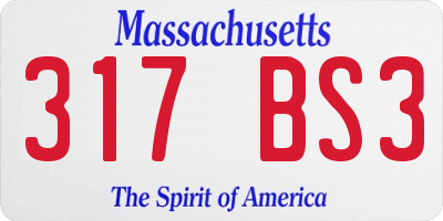 MA license plate 317BS3