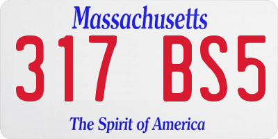 MA license plate 317BS5