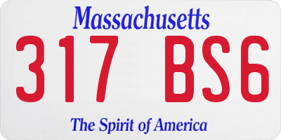 MA license plate 317BS6