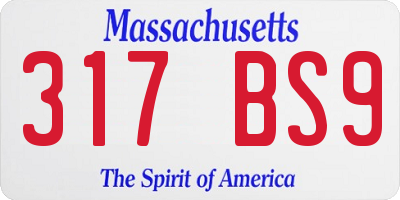 MA license plate 317BS9