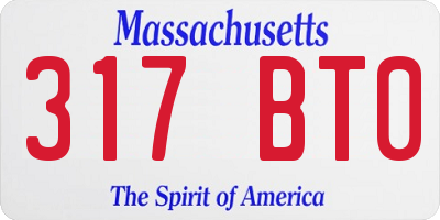 MA license plate 317BT0