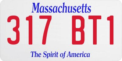 MA license plate 317BT1