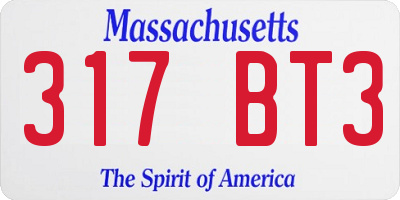 MA license plate 317BT3
