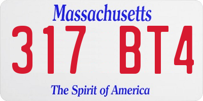MA license plate 317BT4