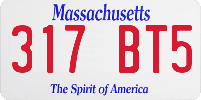 MA license plate 317BT5