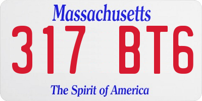MA license plate 317BT6
