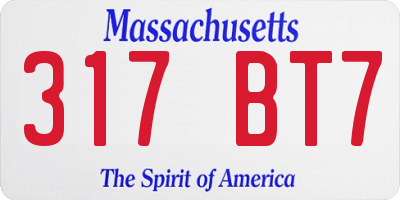 MA license plate 317BT7