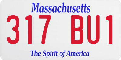 MA license plate 317BU1