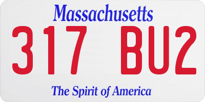 MA license plate 317BU2
