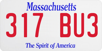 MA license plate 317BU3