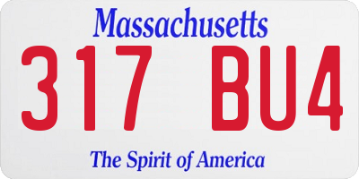 MA license plate 317BU4