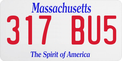 MA license plate 317BU5
