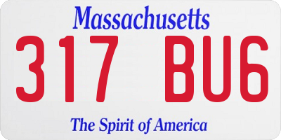 MA license plate 317BU6