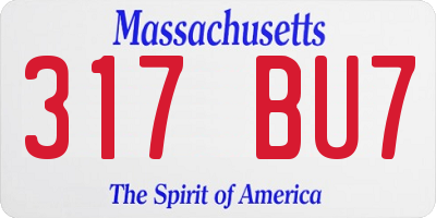 MA license plate 317BU7