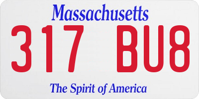 MA license plate 317BU8