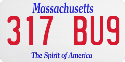 MA license plate 317BU9
