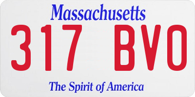 MA license plate 317BV0