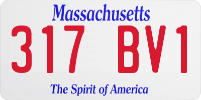 MA license plate 317BV1