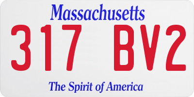 MA license plate 317BV2