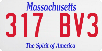 MA license plate 317BV3
